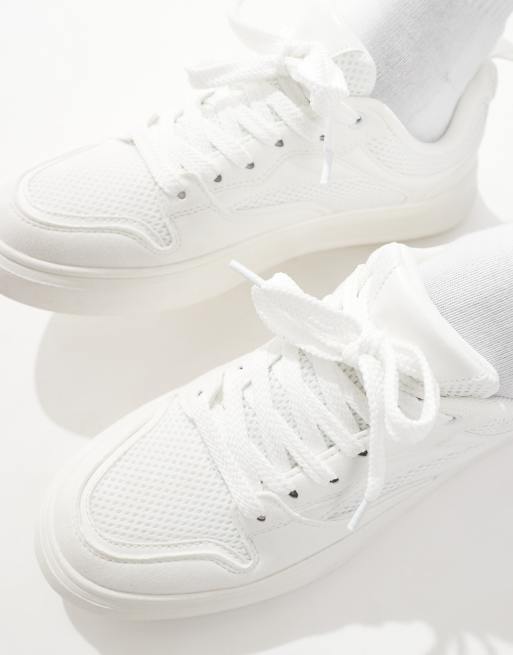 ASOS DESIGN sneakers in white with mesh panels, 4 of 5