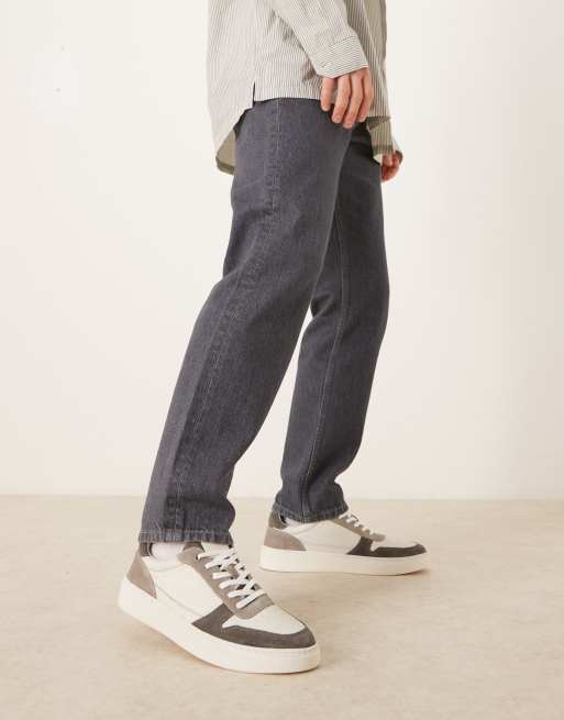 ASOS DESIGN - Sneakers med paneler i gråt ruskind og råhvidt læder, 3 af 5