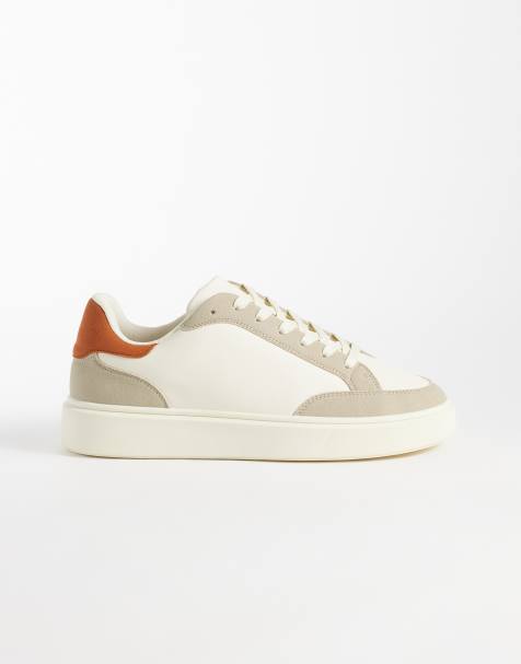ASOS DESIGN sneakers med snörning och orange hälskåra - view 1