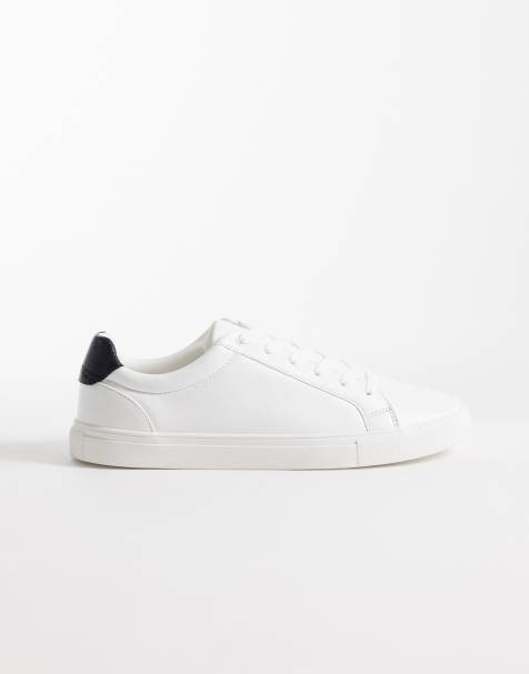 ASOS DESIGN - Sneakers med snørebånd og sort hældetalje - view 1