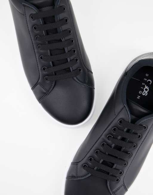 ASOS DESIGN - Sneakers met dikke zool en contrasterende hak in zwart, 2 van 4