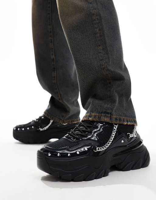 ASOS DESIGN - Sneakers met dikke zool in zwart met metalen hardware, 5 van 5