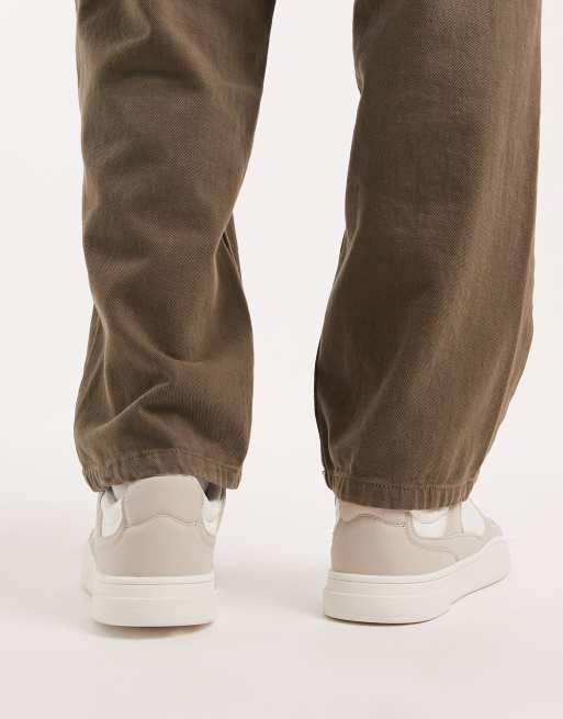ASOS DESIGN - Sneakers met meerdere vlakken in wit met ronde veters, 5 van 5