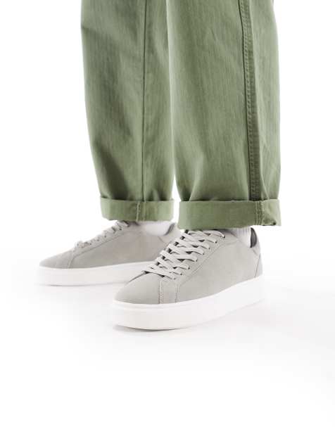 ASOS DESIGN - Sneakers met veters en dikke zool in grijs - view 1