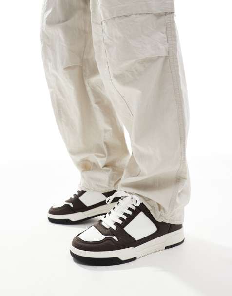 ASOS DESIGN - Sneakers met veters in bruin met slangenprint - view 1