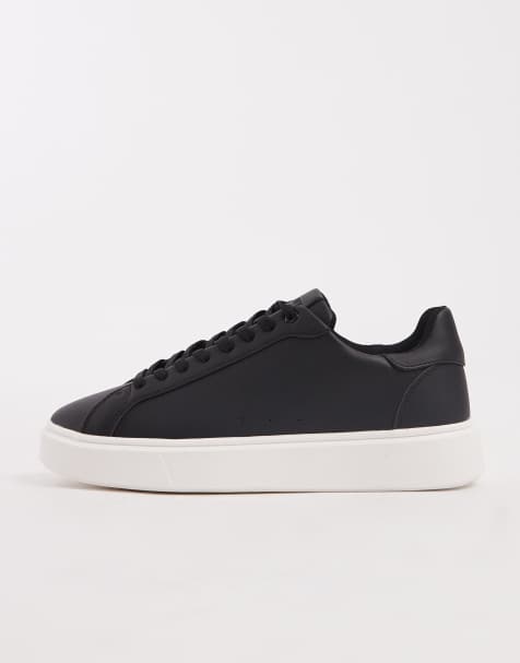 ASOS DESIGN - Sneakers met veters in zwart met witte zool - view 1