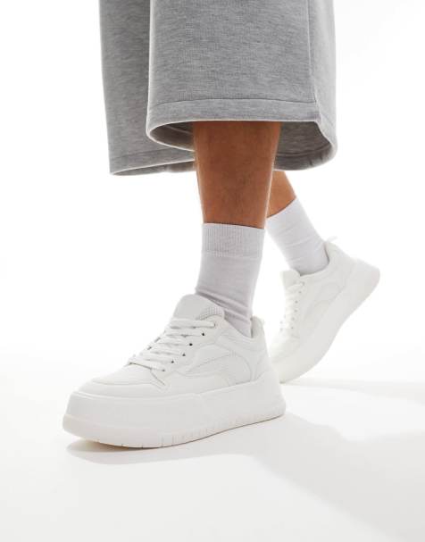 ASOS DESIGN - Sneakers stringate bianche con suola spessa - view 1