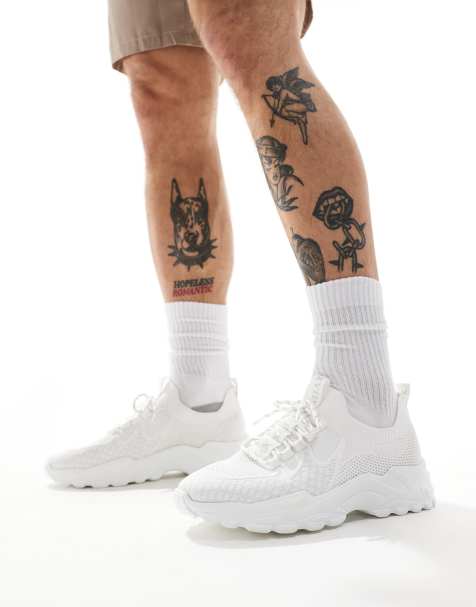 ASOS DESIGN - Sneakers stringate bianche in maglia - view 1
