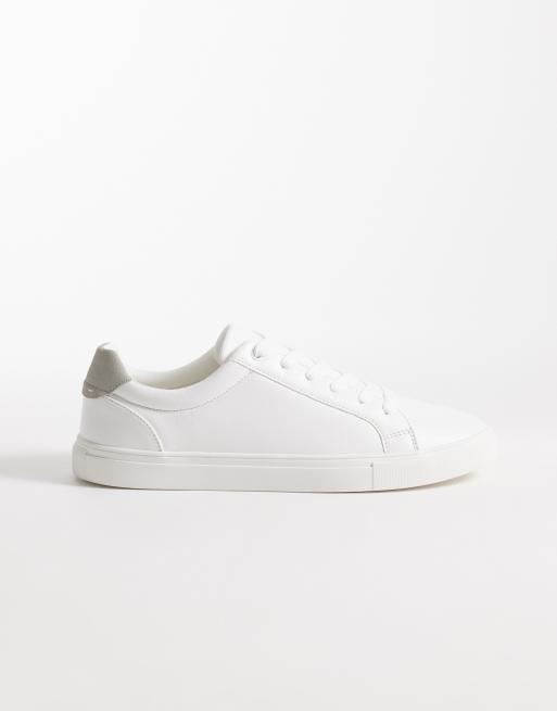 ASOS DESIGN - Sneakers stringate con intaglio grigio sul tallone