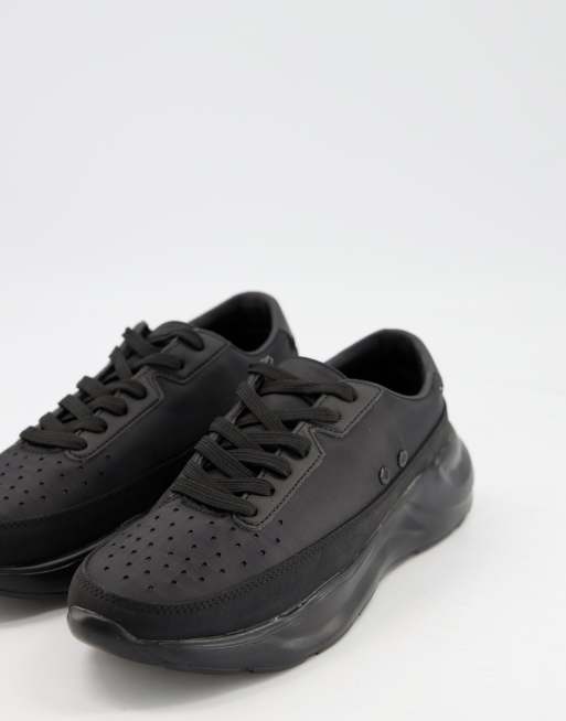 ASOS DESIGN - Sneakers stringate con suola spessa, colore nero