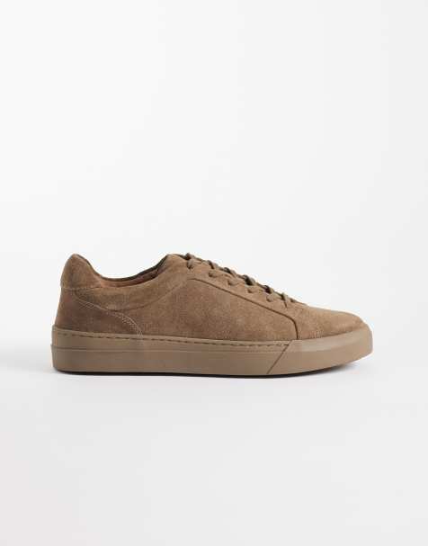 ASOS DESIGN - Sneakers stringate in camoscio color tortora - view 1