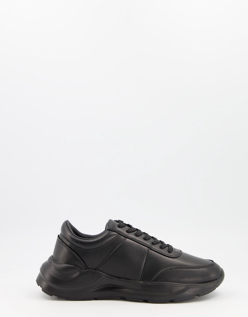 ASOS DESIGN sneakers with patent material-Black