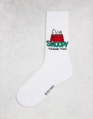 Asos Design Snoopy Doghouse Socks In White