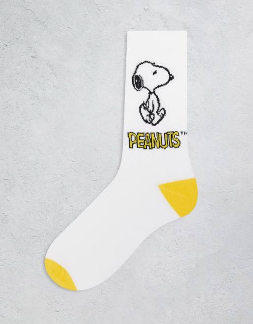 ASOS DESIGN Snoopy slogan sports socks in white ASOS
