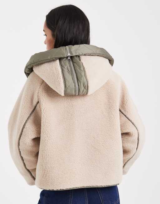 ASOS DESIGN - Snorkel - Parka in pile borg con cappuccio kaki, 5 di 5