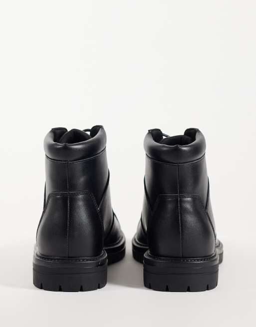 ASOS DESIGN snørestøvler i hikersstil med grov sål i sort, 4 af 5