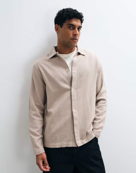 ASOS DESIGN - Sobrecamisa beis con botones de presión - view 1