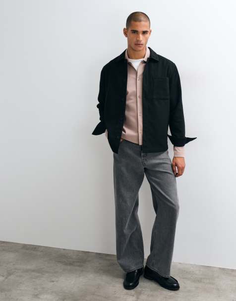 ASOS DESIGN - Sobrecamisa negra con lana - view 1