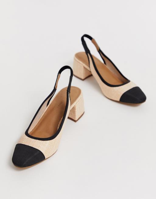 ASOS DESIGN Sochi Buty na średnim obcasie i z odkrytą piętą, z produkcji naturalnej
