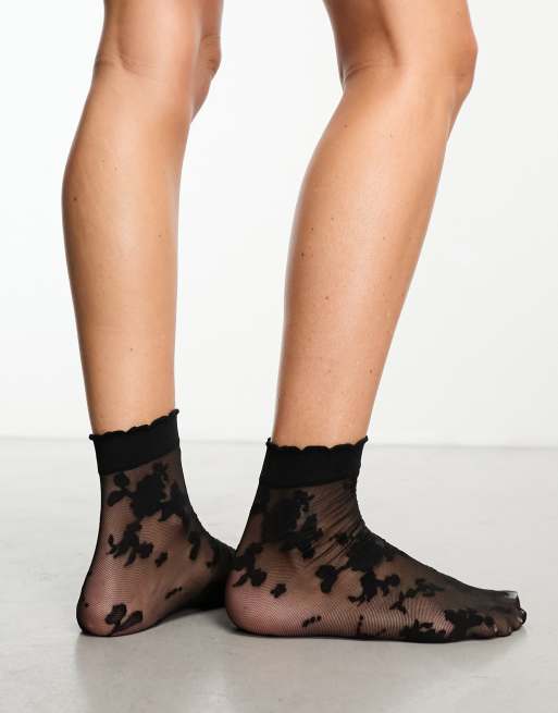 ASOS DESIGN – Socken aus Spitze in Schwarz , 3 von 4