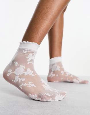 ASOS DESIGN - Socken aus Spitze in Weiß