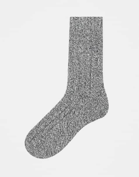 ASOS DESIGN – Socken in Hellgrau meliert mit verdrehtem Design - view 1