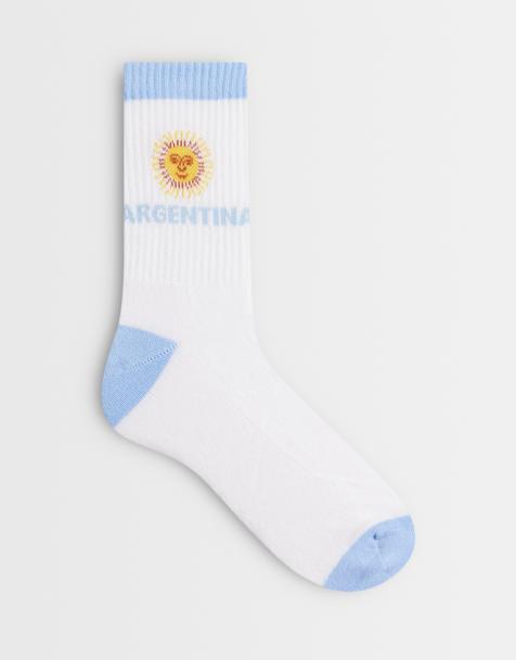 ASOS DESIGN – Socken in Weiß mit „Argentina“-Motiv - view 1
