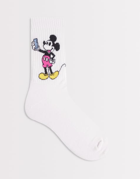 ASOS DESIGN – Socken in Weiß mit Disney Micky Maus-Grafik - view 1