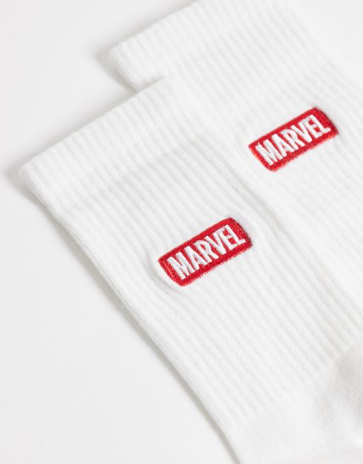 ASOS DESIGN – Socken in Weiß mit Marvel-Logo, 3 von 3
