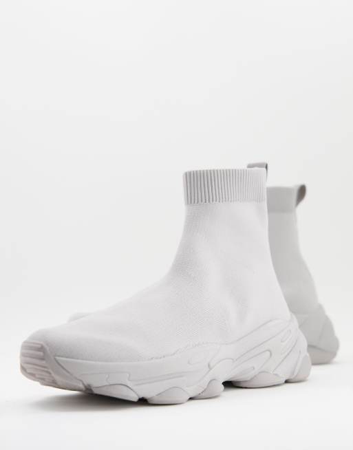 ASOS DESIGN – Sockensneaker in Hellgrau