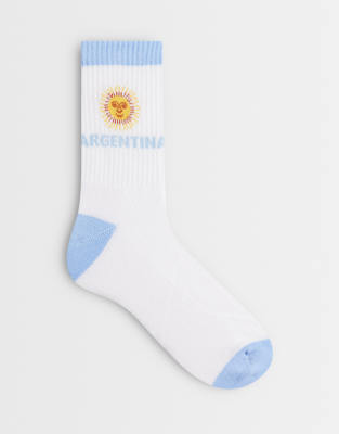 Asos Design Socks With Argentina Graphic In Multi