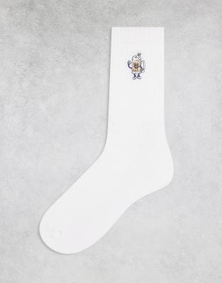 Asos Design Socks With Beer Embroidery In Multi
