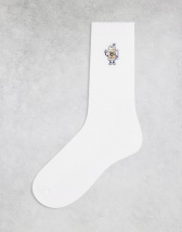 ASOS DESIGN 2 pack socks with characters embroidery in white | ASOS