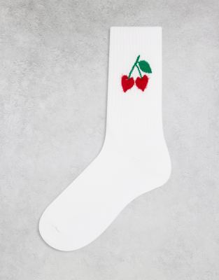 Asos Design Socks With Boucle Heart Graphic In Multi