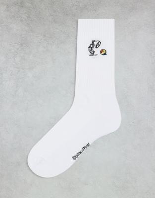 Asos Design Socks With Pixar Embroidery In White