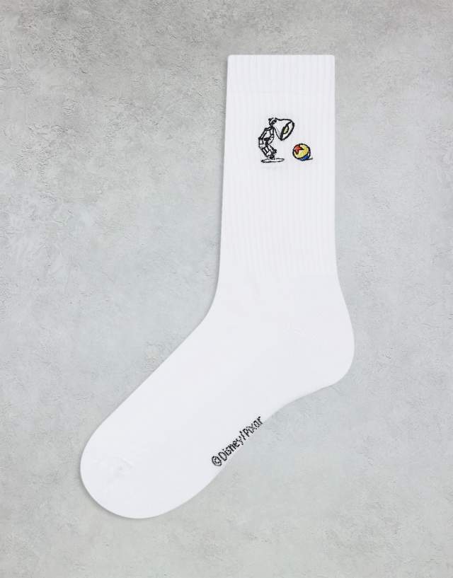 ASOS DESIGN - socks with pixar embroidery in white