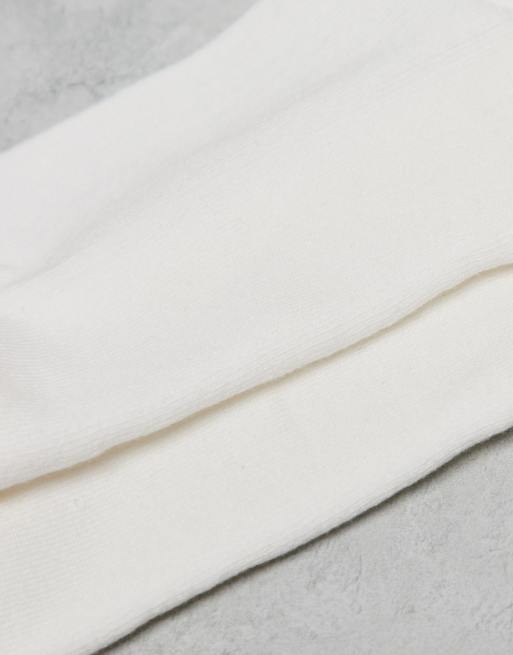 ASOS DESIGN socks with shit happens artwork in white