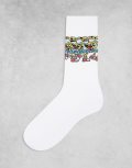 ASOS DESIGN socks with SpongeBob print in white