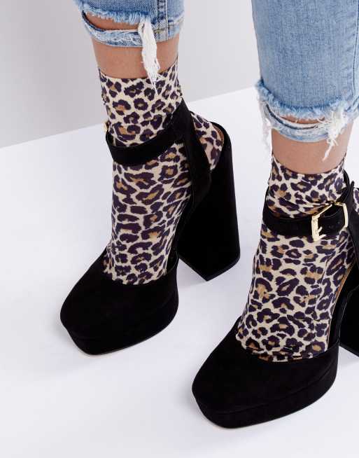 ASOS DESIGN - Socquettes à motif léopard