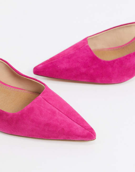 Hot pink suede on sale flats