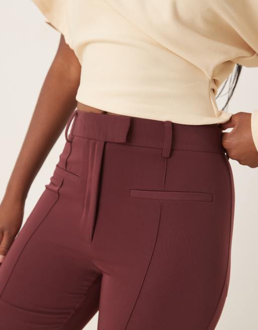 ASOS DESIGN - Soepele elegante flared pantalon in pruimkleur, 3 van 5