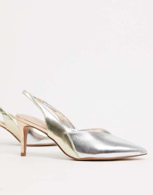 Asos silver outlet kitten heels