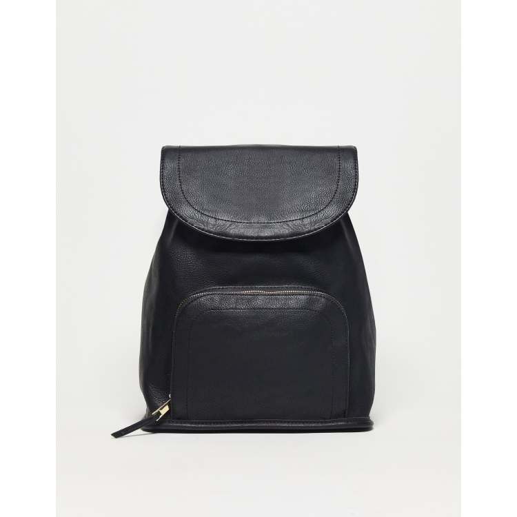 Asos black best sale leather backpack