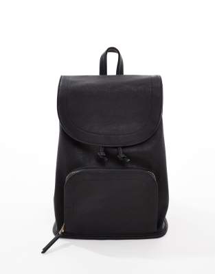 Asos Design Soft Backpack With Zip Front Pocket