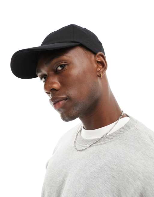 ASOS Design Plain Baseball Cap with Improved Fit in Black