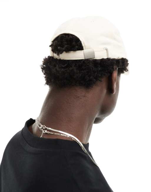 ASOS DESIGN soft baseball cap in ecru cotton, 2 of 4