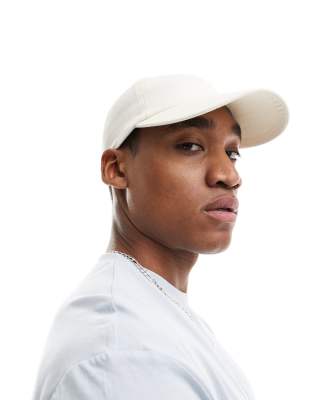 ASOS DESIGN ASOS DESIGN soft baseball cap in ecru cotton-Neutral