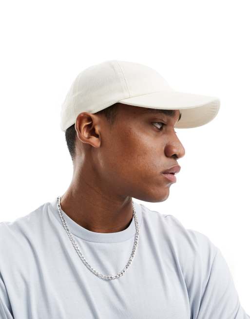 ASOS DESIGN soft baseball cap in ecru cotton, 2 of 4
