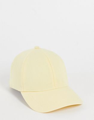 ASOS DESIGN soft baseball cap in lemon