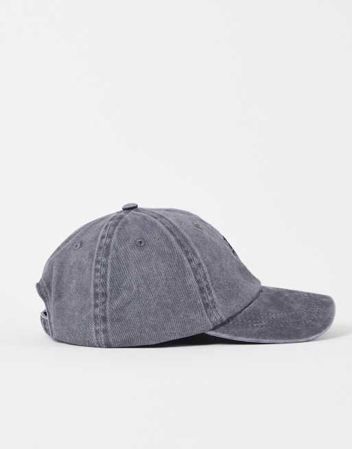 ASOS DESIGN soft baseball cap in washed black with embroidery, 4 of 4